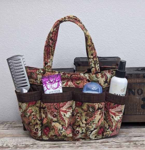 Hand Crafted Bingo/Tote Bag Beautiful Leaf Pattern 100% Cotton - Picture 3 of 7